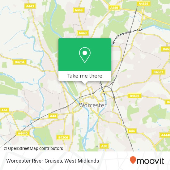 Worcester River Cruises map