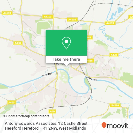 Antony Edwards Associates, 12 Castle Street Hereford Hereford HR1 2NW map