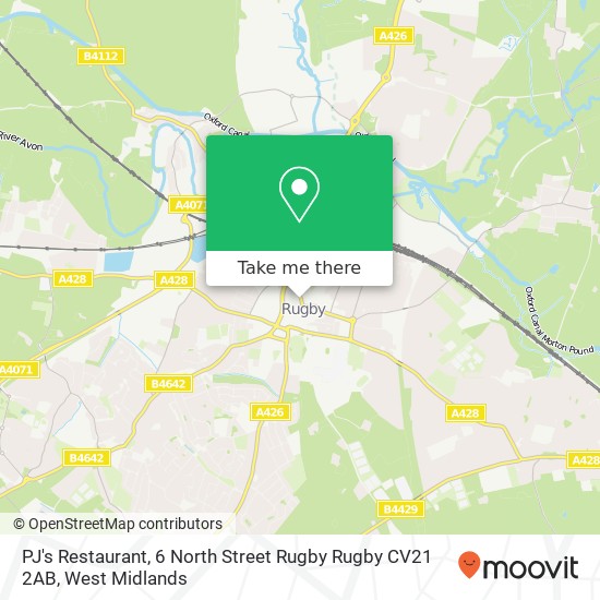 PJ's Restaurant, 6 North Street Rugby Rugby CV21 2AB map