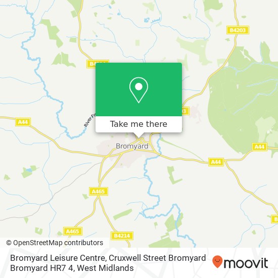 Bromyard Leisure Centre, Cruxwell Street Bromyard Bromyard HR7 4 map