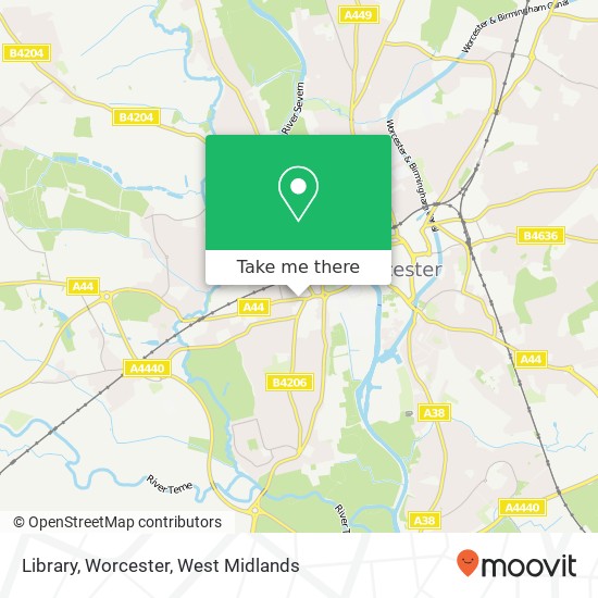 Library, Worcester map