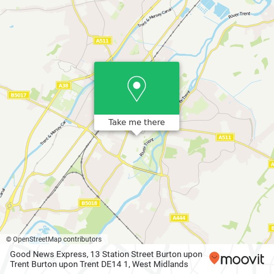 Good News Express, 13 Station Street Burton upon Trent Burton upon Trent DE14 1 map