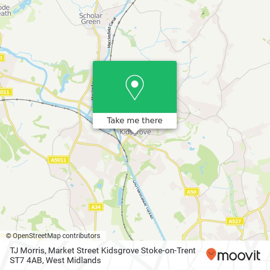 TJ Morris, Market Street Kidsgrove Stoke-on-Trent ST7 4AB map