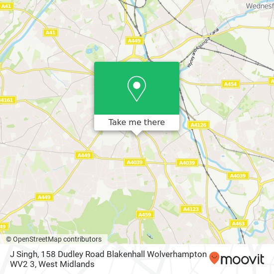 J Singh, 158 Dudley Road Blakenhall Wolverhampton WV2 3 map