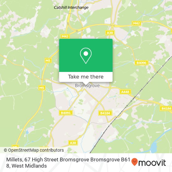 Millets, 67 High Street Bromsgrove Bromsgrove B61 8 map