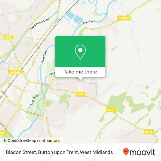 Bladon Street, Burton upon Trent map