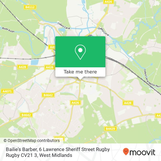 Bailie's Barber, 6 Lawrence Sheriff Street Rugby Rugby CV21 3 map