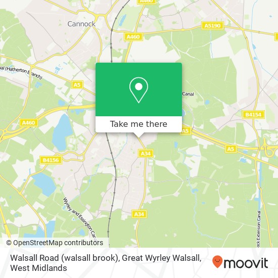 Walsall Road (walsall brook), Great Wyrley Walsall map