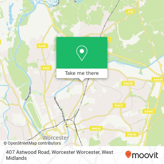 407 Astwood Road, Worcester Worcester map