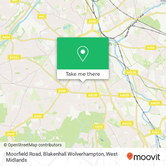 Moorfield Road, Blakenhall Wolverhampton map