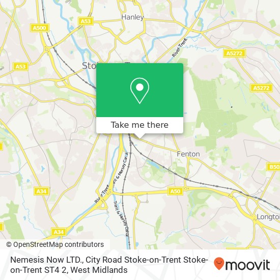 Nemesis Now LTD., City Road Stoke-on-Trent Stoke-on-Trent ST4 2 map