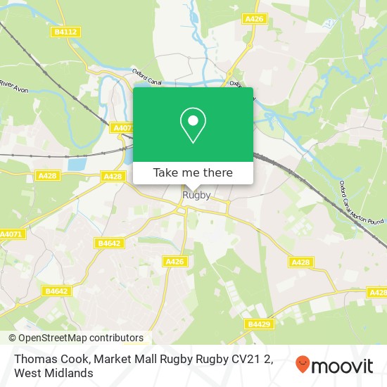 Thomas Cook, Market Mall Rugby Rugby CV21 2 map