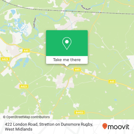 422 London Road, Stretton on Dunsmore Rugby map
