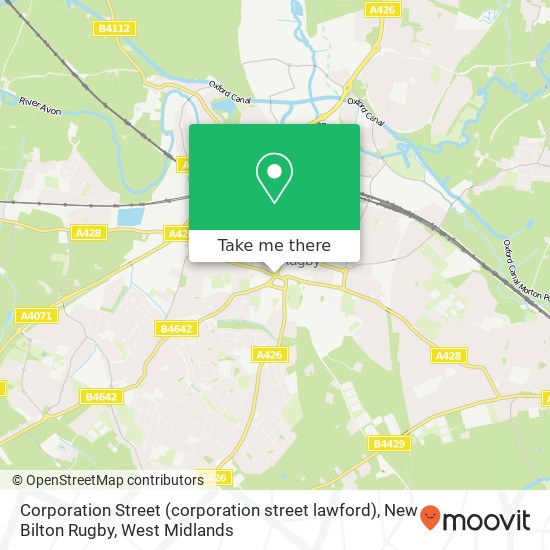 Corporation Street (corporation street lawford), New Bilton Rugby map