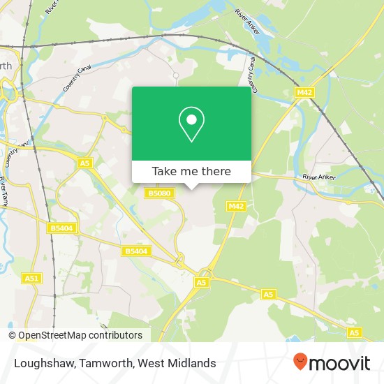 Loughshaw, Tamworth map