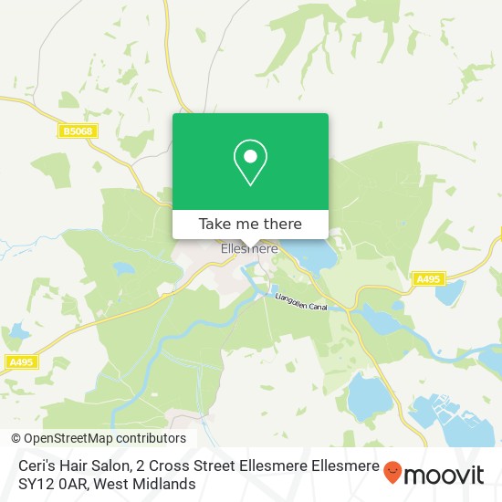 Ceri's Hair Salon, 2 Cross Street Ellesmere Ellesmere SY12 0AR map