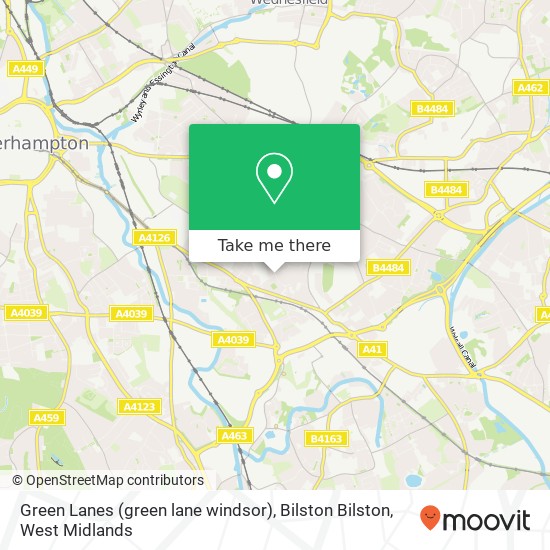 Green Lanes (green lane windsor), Bilston Bilston map