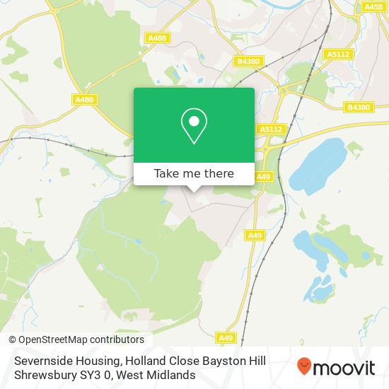 Severnside Housing, Holland Close Bayston Hill Shrewsbury SY3 0 map