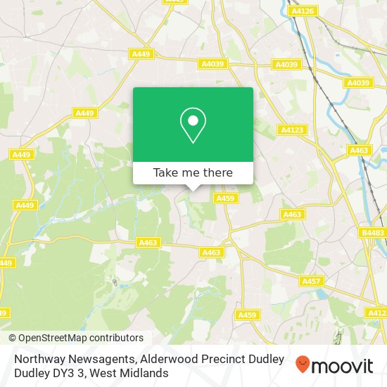 Northway Newsagents, Alderwood Precinct Dudley Dudley DY3 3 map