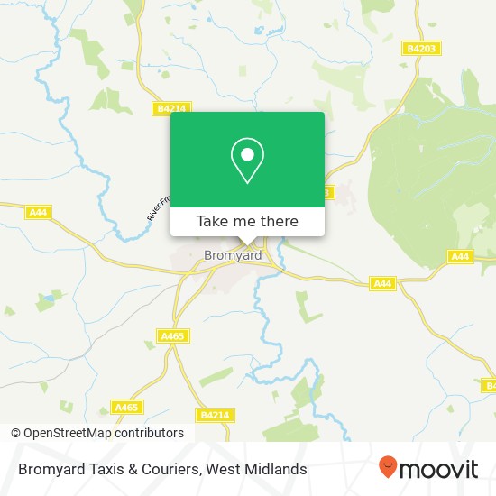 Bromyard Taxis & Couriers map