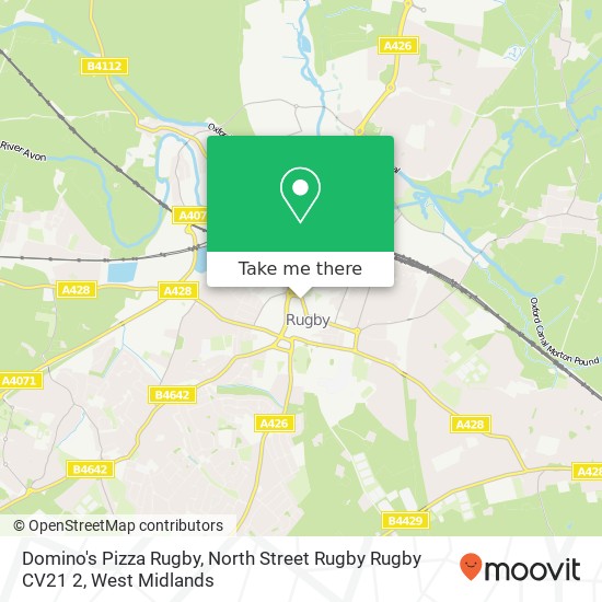 Domino's Pizza Rugby, North Street Rugby Rugby CV21 2 map