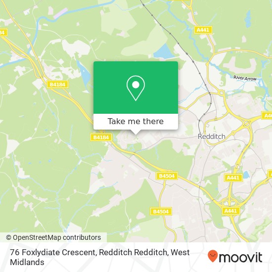 76 Foxlydiate Crescent, Redditch Redditch map