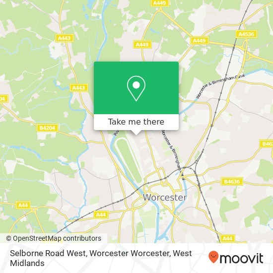 Selborne Road West, Worcester Worcester map