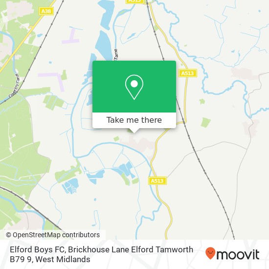 Elford Boys FC, Brickhouse Lane Elford Tamworth B79 9 map