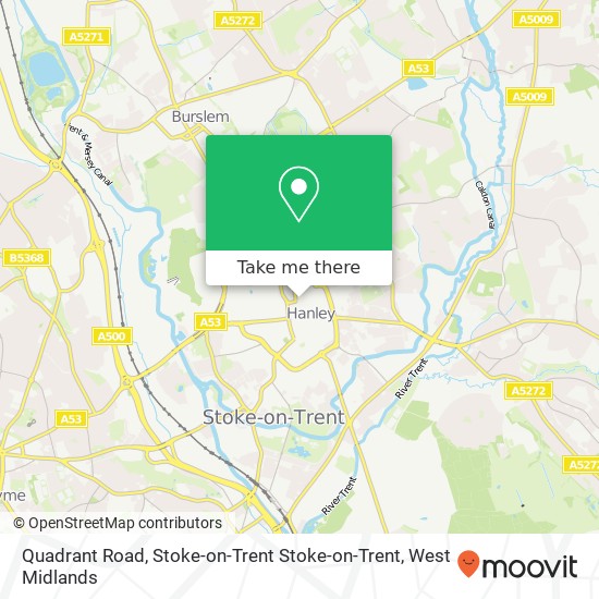 Quadrant Road, Stoke-on-Trent Stoke-on-Trent map