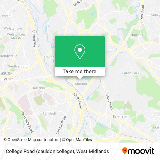 College Road (cauldon college) map