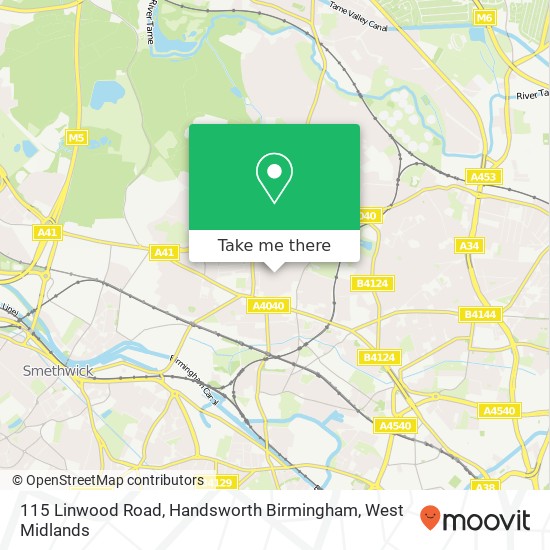 115 Linwood Road, Handsworth Birmingham map