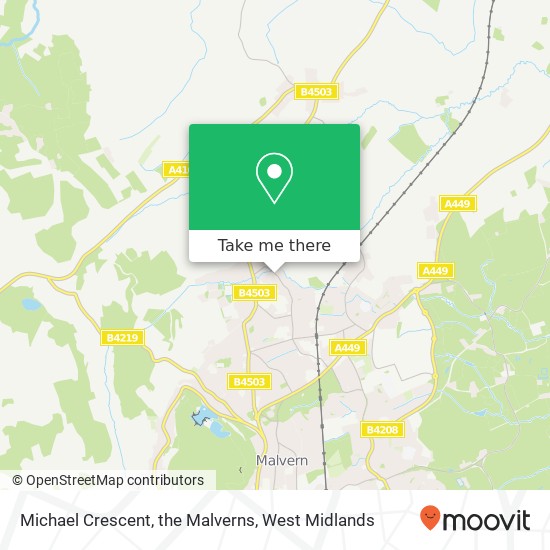 Michael Crescent, the Malverns map