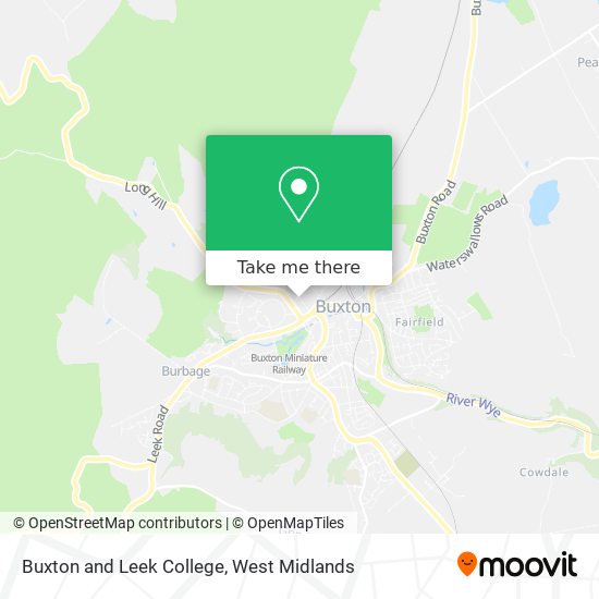 Buxton and Leek College map