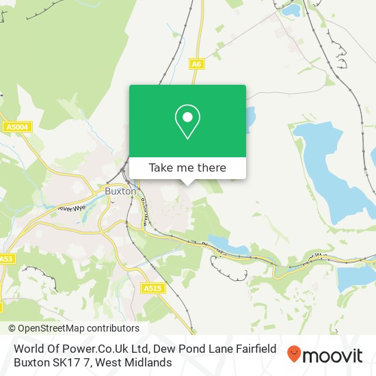 World Of Power.Co.Uk Ltd, Dew Pond Lane Fairfield Buxton SK17 7 map