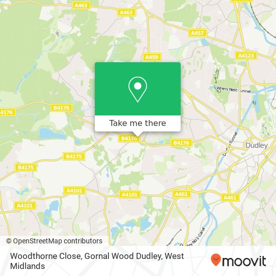 Woodthorne Close, Gornal Wood Dudley map