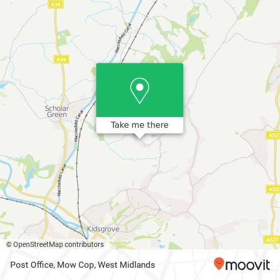 Post Office, Mow Cop map