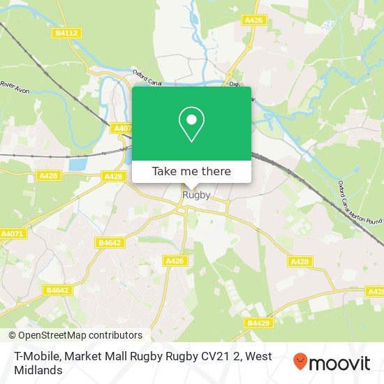 T-Mobile, Market Mall Rugby Rugby CV21 2 map