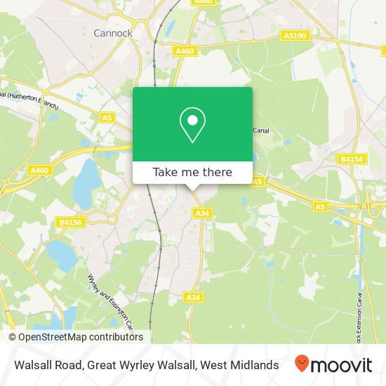 Walsall Road, Great Wyrley Walsall map