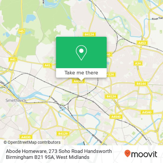 Abode Homeware, 273 Soho Road Handsworth Birmingham B21 9SA map