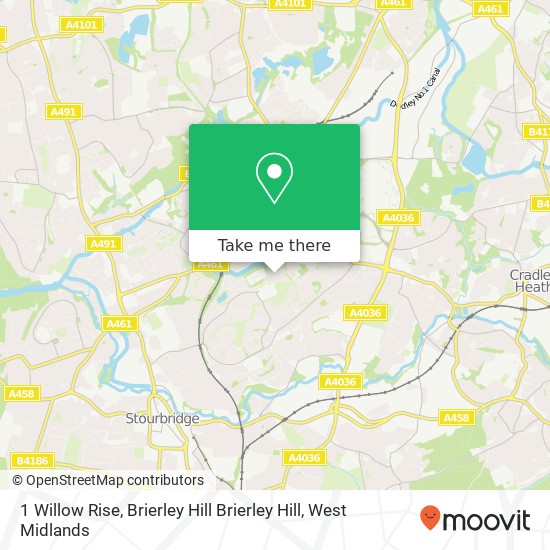 1 Willow Rise, Brierley Hill Brierley Hill map