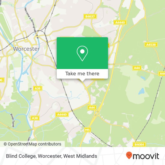 Blind College, Worcester map