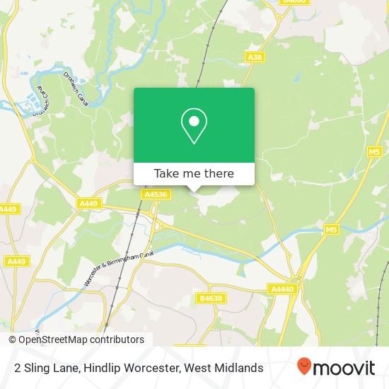 2 Sling Lane, Hindlip Worcester map