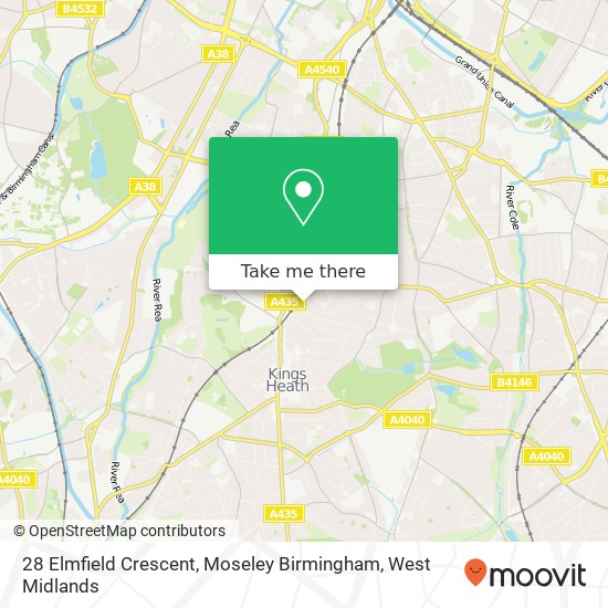 28 Elmfield Crescent, Moseley Birmingham map