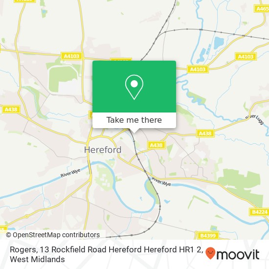 Rogers, 13 Rockfield Road Hereford Hereford HR1 2 map