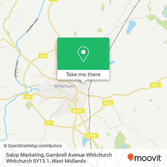Salop Marketing, Gambrell Avenue Whitchurch Whitchurch SY13 1 map