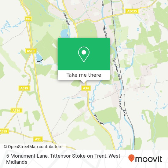 5 Monument Lane, Tittensor Stoke-on-Trent map