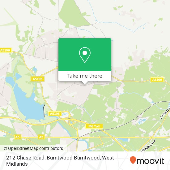 212 Chase Road, Burntwood Burntwood map