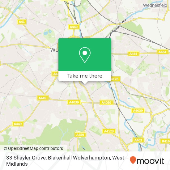 33 Shayler Grove, Blakenhall Wolverhampton map