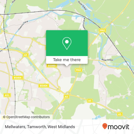 Mellwaters, Tamworth map