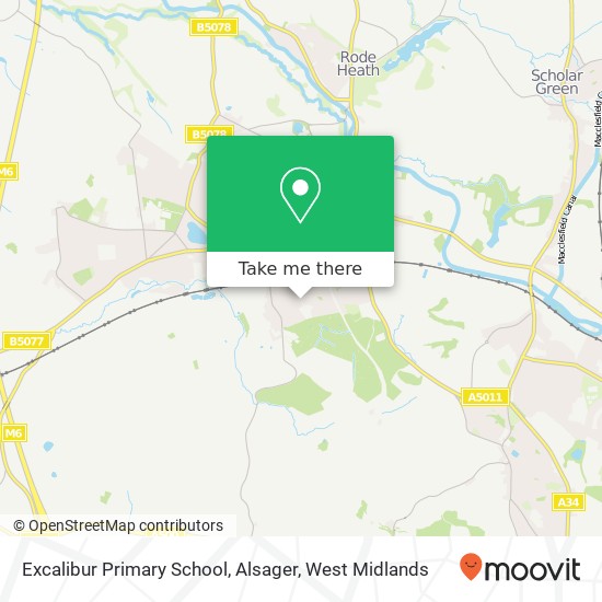 Excalibur Primary School, Alsager map